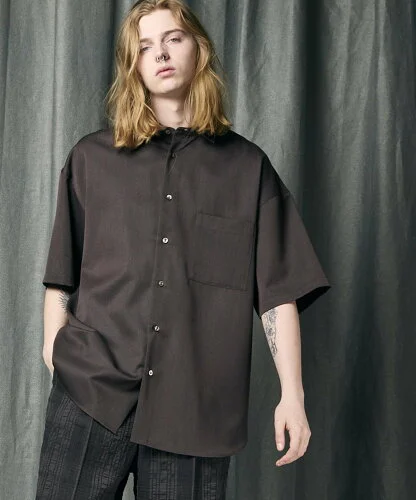 MAISON SPECIAL High Count Wool Prime-Over Short Sleeve Shirt