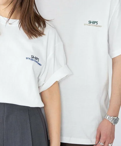 SHIPS: STYLISH STANDARD ロゴ 刺繍 Tシャツ