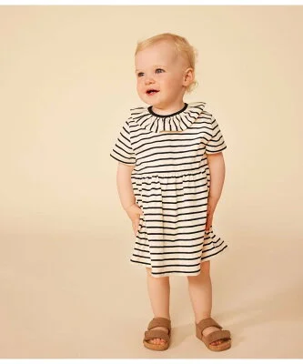 PETIT BATEAU ボーダー半袖ワンピース