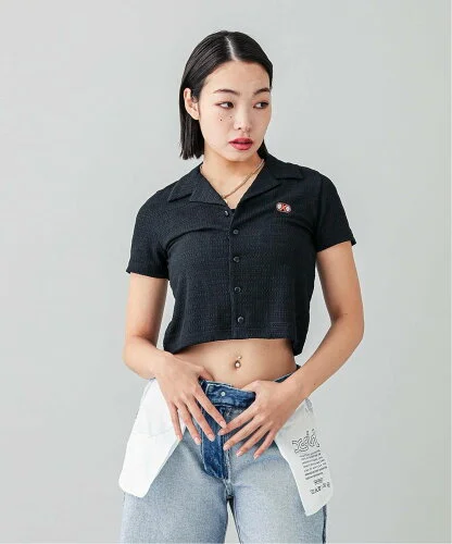 X-girl OPEN COLLAR COMPACT SHIRT