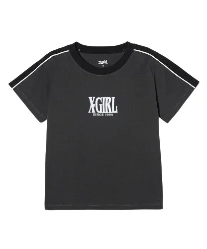 X-girl CONTRAST STRIPE S/S BABY TEE Tシャツ