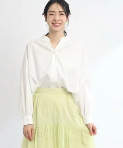 【SALE／60%OFF】Reflect 【SALE/E-QUALITY/洗える】スキッパーシャツブラウス リフレクト トップス シャツ・ブラウス ホワイト イエロー ブルー【送料無料】