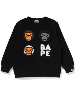 A BATHING APE BABY MILO PATCH CREWNECK