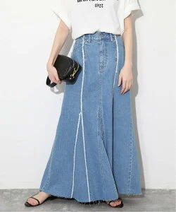 SLOBE IENA LE DENIM リメイクシームフレアスカート