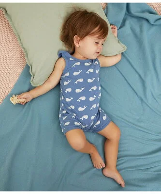 PETIT BATEAU プリントショートロンパース