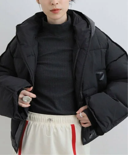 Oriens JOURNAL STANDARD 【GANNI / ガニー】 Mix Puffer Hooded Short Jacket:中綿ジャケット