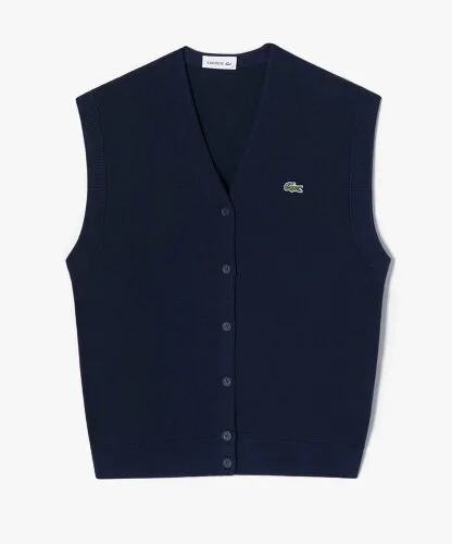 LACOSTE オーガニックコットン ワンポイントロゴ スリーブレスベスト