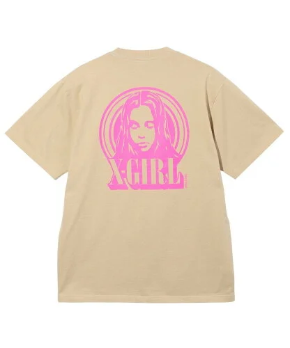 X-girl CIRCLE BACKGROUND FACE LOGO S/S TEE