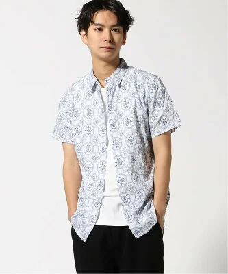 GUESS 半袖 シャツ (M)MOSAIC Embroidered Shirt