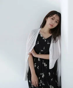 NATURAL BEAUTY BASIC フォルムスリーブシアーカーディガン