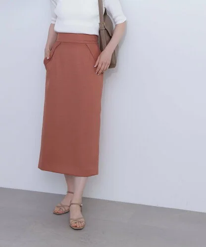 N. Natural Beauty Basic フラップデザイン麻調タイトスカート《S Size Line》