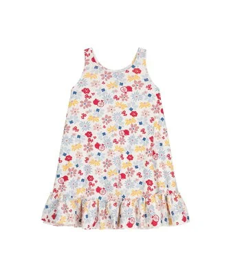 PETIT BATEAU プリント袖なしワンピース