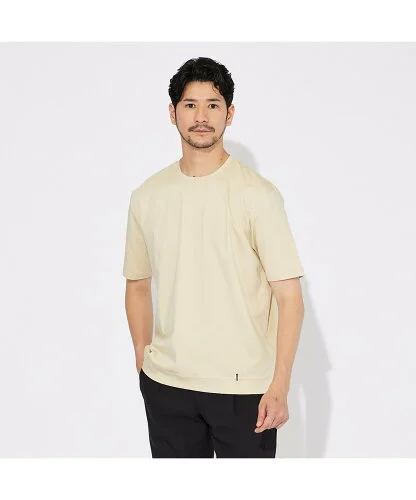 ABAHOUSE 【コットンシルケット】ポンチ クルーネック Tシャツ