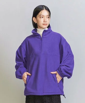 UNITED ARROWS フリース ハイネック ジップ プルオーバー