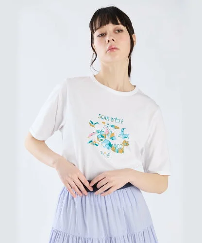 To b. by agnes b. WW21 TS SOIR D'ETE(BIRD) Tシャツ