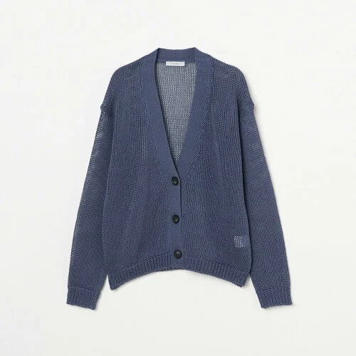 【SALE／20%OFF】HELIOPOLE STRAW YARN ROUGHLY CARDIGAN エリオポール トップス ニット グレー オレンジ ベージュ ネイビー【送料無料】