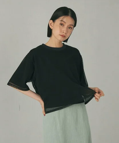 ＜EMMEL REFINES＞EM ドットチュール カサネ Tシャツ