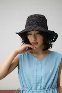 AZUL by moussy オープンワークニッティングメッシュハット