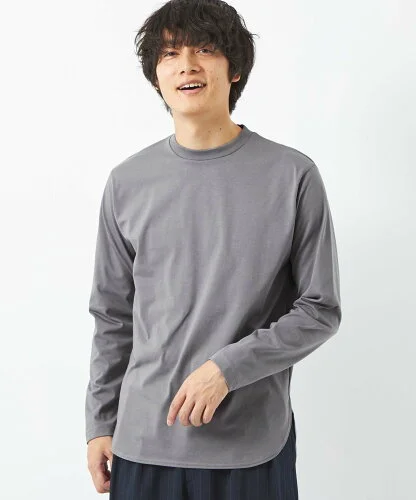 UNITED ARROWS green label relaxing ラウンドヘム クルーネック 長袖 Tシャツ