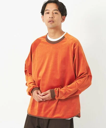 UNITED ARROWS green label relaxing Morley ベロア ラグラン 長袖 Tシャツ