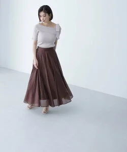 NATURAL BEAUTY BASIC シャイニーシアーボイルスカート