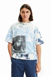 【SALE／59%OFF】Desigual JESUS Tシャツショートスリーブ デシグアル トップス カットソー・Tシャツ ブルー【送料無料】