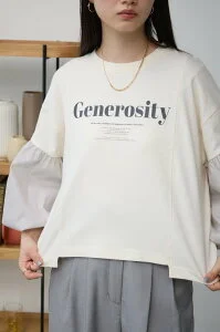 AZUL BY MOUSSY ボリュームスリーブドッキングTシャツ