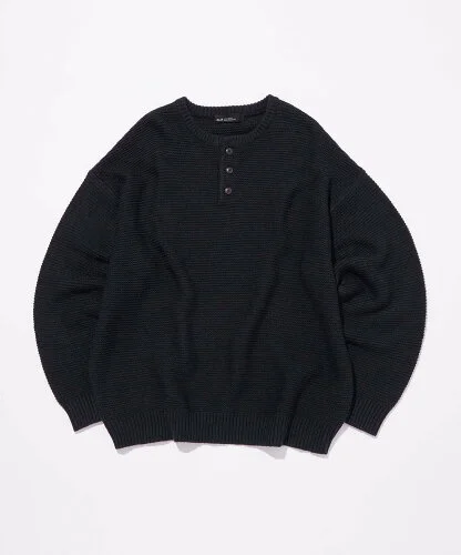 UNITED ARROWS green label relaxing ＜GLR or＞ヘンリーネック ガーター編み 長袖 ニット