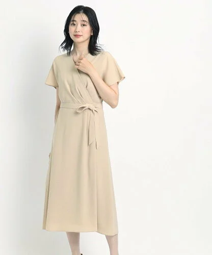 COUP DE CHANCE 【洗える/日本製/清涼感】夏におすすめ!女性らしいカシュクール風デザインワンピース