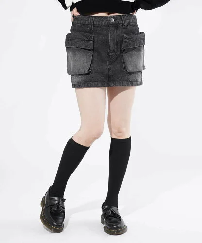 X-girl POCKET DENIM SKIRT