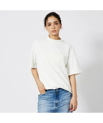 ABAHOUSE MOCK-NECK TEE/モックネックTシャツ