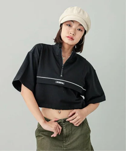 X-girl AWSTRING CROPPED ANORAK TOP