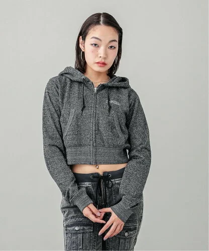 X-girl GLITTER SWEAT ZIP UP TOP