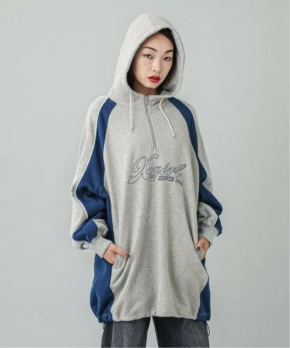 X-girl PANELED SWEAT ANORAK DRESS