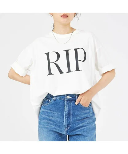 qualite 【MARGAUX】RIP/GIVE ロゴTシャツ