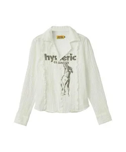 HYSTERIC GLAMOUR HYS CHERRY TIMES ピンタックシャツ