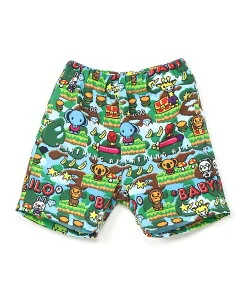 A BATHING APE BABY MILO GAME PATTERN PACKABLE SHORTS