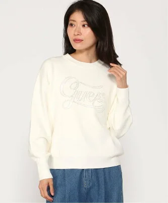 GUESS トップス (W)LAURA Logo Rn Ls Sweater