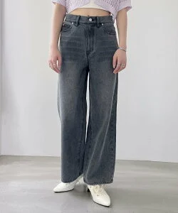 Heather ベーシック ストレートデニムパンツ