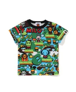 A BATHING APE BABY MILO GAME PATTERN TEE