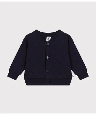 PETIT BATEAU チュビックキルティングカーディガン プチバトー トップス カーディガン ネイビー ピンク【送料無料】