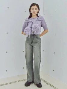 SNIDEL ハイウエストデニムパンツ