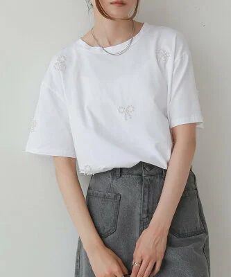 Bab リボンパールTシャツ