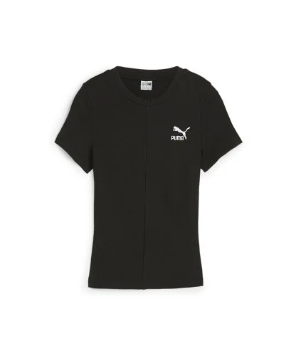 PUMA ウィメンズ CLASSICS リブ スリム 半袖 Tシャツ