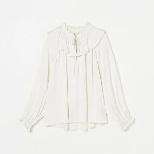 HELIOPOLE SATIN RUFFLES BLOUSE