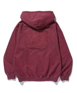 XLARGE PIGMENT EMBOSSED ZIP HOODED SWEATSHIRT