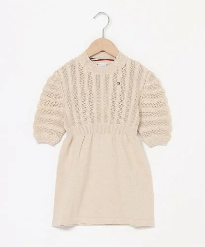 TOMMY HILFIGER CABLE SWEATER DRESS Heathered Oat