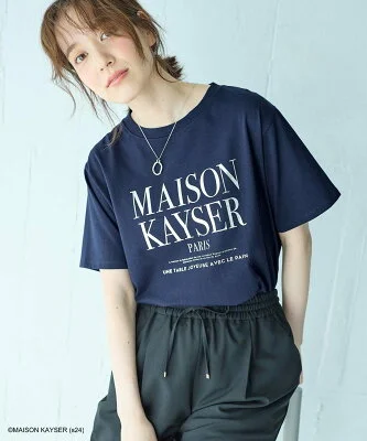 any FAM 【MAISON KAYSERコラボ】箔プリントロゴ半袖Tシャツ