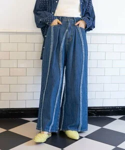 niko and ... [NKJ 2024AW] FRINGE WIDE DENIM