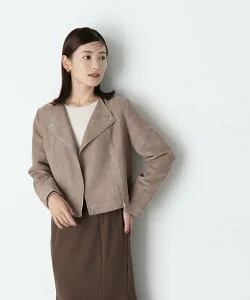 NATURAL BEAUTY BASIC フェイクスエードライダースブルゾン 24AW